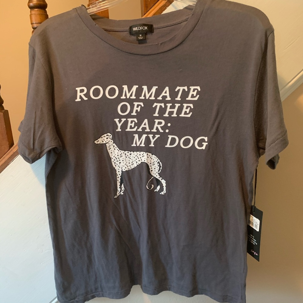 Wildfox Roommate Dog Graphic T-Shirt NEW - Picture 1 of 5